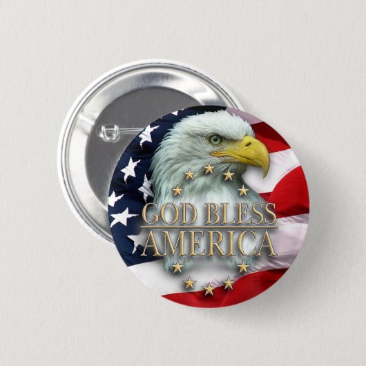 God zegenAmerika Ronde Button 5,7 Cm (Voorkant /achterkant)