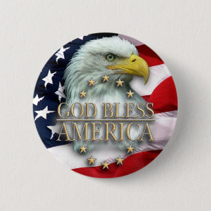 God zegenAmerika Ronde Button 5,7 Cm