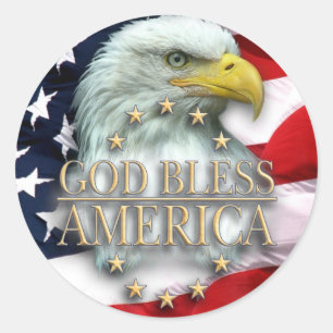 God zegenAmerika Ronde Sticker