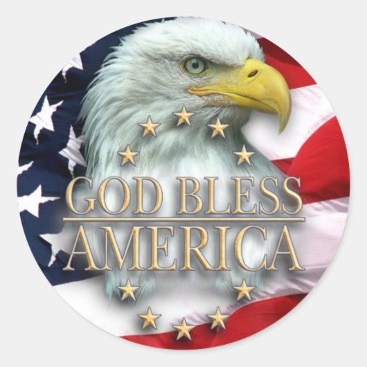 God zegenAmerika Ronde Sticker (Voorkant)