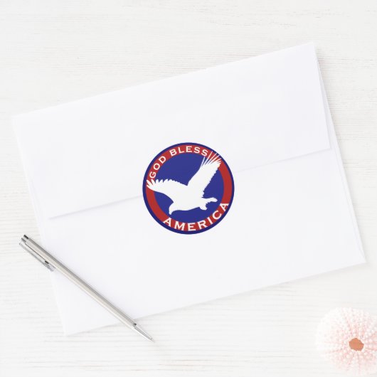 God zegenAmerika Ronde Sticker (Envelop)