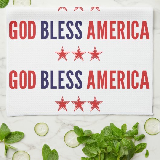 God zegenAmerika Theedoek (Gevouwen)