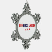 God zegenAmerika Tin Sneeuwvlok Ornament (Links)