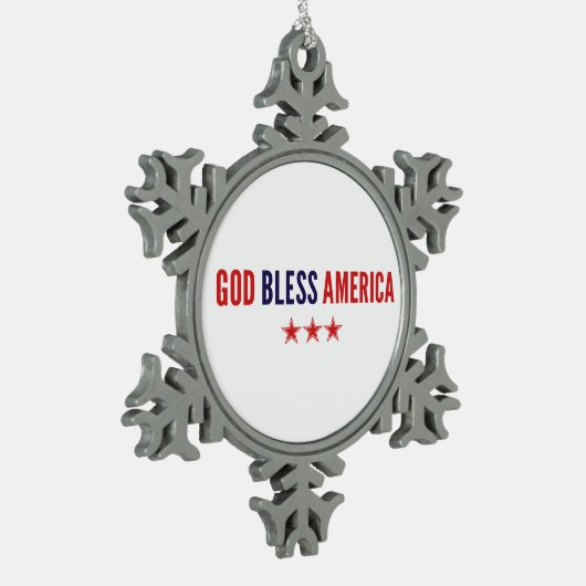 God zegenAmerika Tin Sneeuwvlok Ornament (Links)