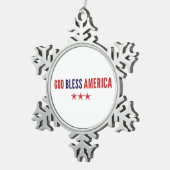 God zegenAmerika Tin Sneeuwvlok Ornament (Rechts)