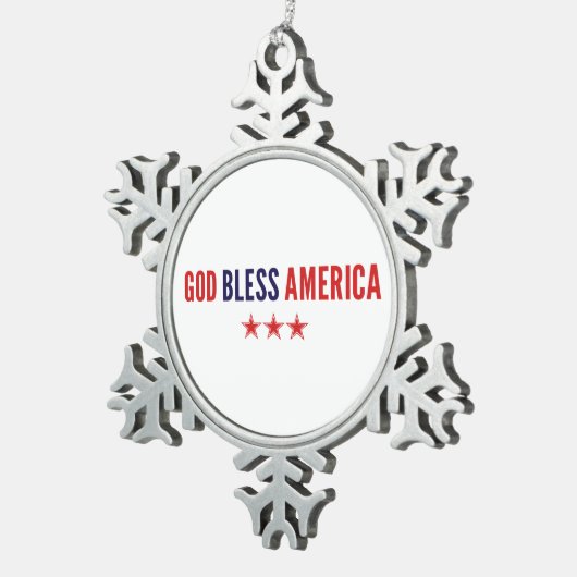 God zegenAmerika Tin Sneeuwvlok Ornament (Rechts)