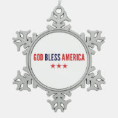 God zegenAmerika Tin Sneeuwvlok Ornament (Voorkant)