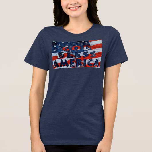 God zegenAmerika Tri-Blend Shirt (Voorkant)