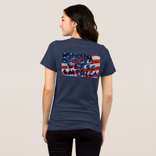 God zegenAmerika Tri-Blend Shirt (Achterkant volledig)