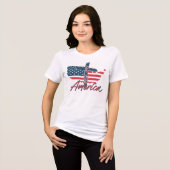 God zegenAmerika Tri-Blend Shirt (Voorkant volledig)