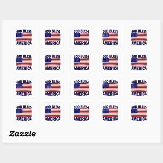 God zegenAmerika Vierkante Sticker (Vel)