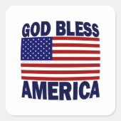God zegenAmerika Vierkante Sticker (Voorkant)