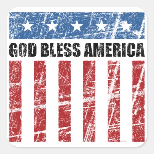 God zegenAmerika Vierkante Sticker (Voorkant)