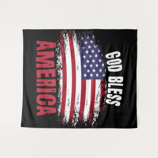 God zegenAmerika Wandkleed (Voorkant (horizontaal))