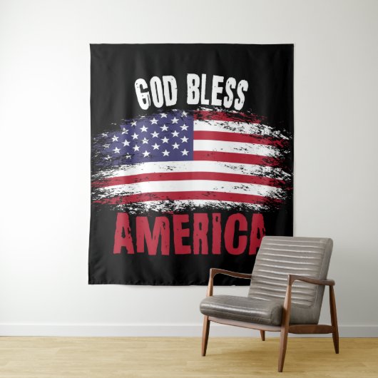 God zegenAmerika Wandkleed (In situ)