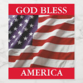 God zegenAmerika Wijn Etiket (Enkel label)