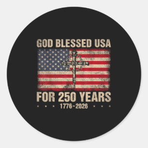 God zegende usa voor 250 jaar christelijk 250ste ronde sticker