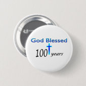 God zegene 100 jaar verjaardagscadeau ronde button 5,7 cm (Voorkant /achterkant)