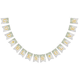 God zegene 6 letters gebladerte gouden doop commun vlaggetjes