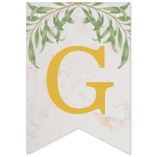 God zegene 6 letters gebladerte gouden doop commun vlaggetjes (Eerste vlag)