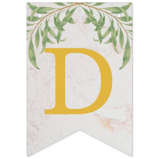 God zegene 6 letters gebladerte gouden doop commun vlaggetjes (Derde vlag)