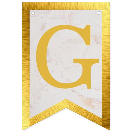 God zegene 6 letters Goud Marmer Doop Communie Vlaggetjes (Eerste vlag)