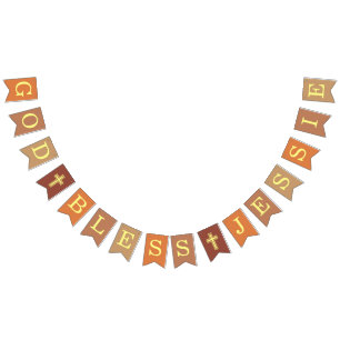 God zegene 6 letters Neutrals Baptisme bevestiging Vlaggetjes