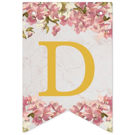 God zegene 6 letters roze orchideeën doop communie vlaggetjes (Derde vlag)