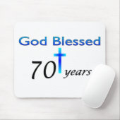 God zegene 70 jaar verjaardagscadeau muismat (Met muis)