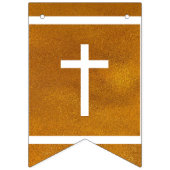 God zegene 7 letters Naam Gouden doop Communie Vlaggetjes (Eerste vlag)