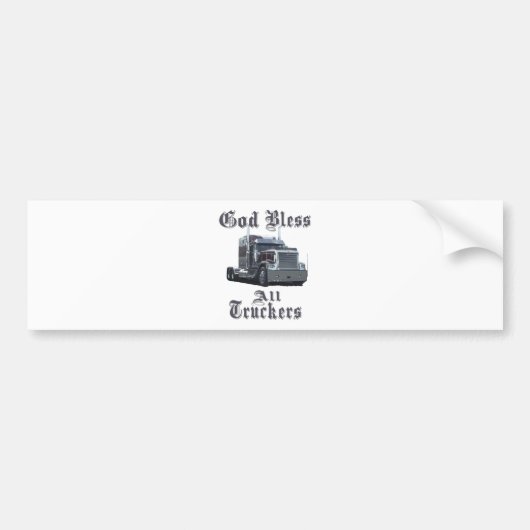 God zegene alle truckers bumpersticker (Voorkant)