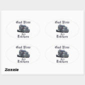 God zegene alle truckers ovale sticker (Vel)