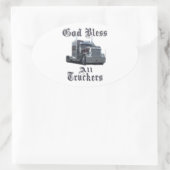 God zegene alle truckers ovale sticker (Tas)