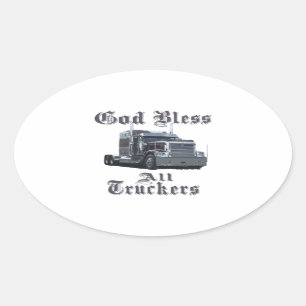 God zegene alle truckers ovale sticker