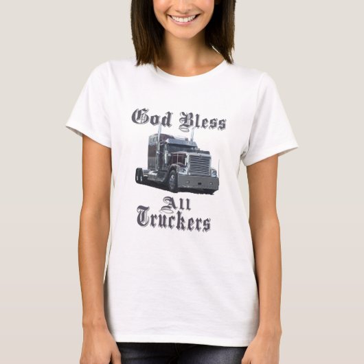 God zegene alle truckers t-shirt (Voorkant)