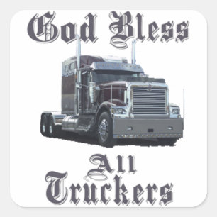 God zegene alle truckers vierkante sticker