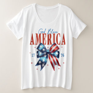 God zegene Amerika 1776 Grote Maat T-shirt