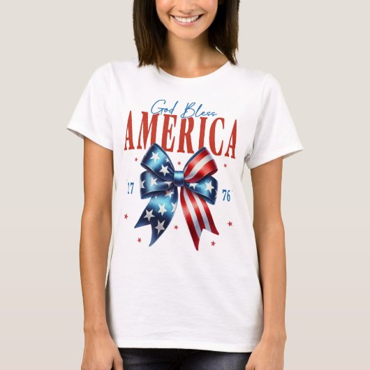 God zegene Amerika 1776 T-shirt (Voorkant)