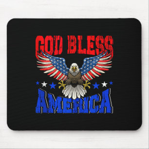God zegene Amerika Amerikaanse adelaar vlag 4 juli Muismat