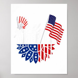 God zegene Amerika Amerikaanse vlag 4 juli Onafhan Poster
