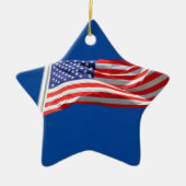 God zegene Amerika, Amerikaanse vlag, steun van Pa Keramisch Ornament (Voorkant)