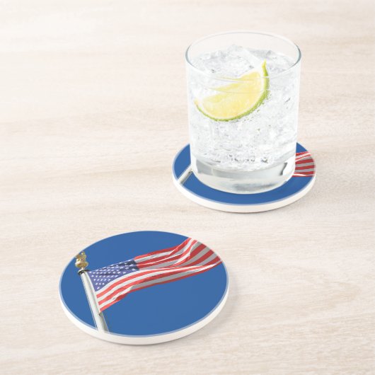 God zegene Amerika, Amerikaanse vlag, steun van Pa Zandsteen Onderzetter (Zijkant)