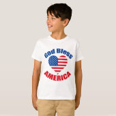 God zegene Amerika Christelijk 4 juli Kinder T-shirt (Voorkant volledig)