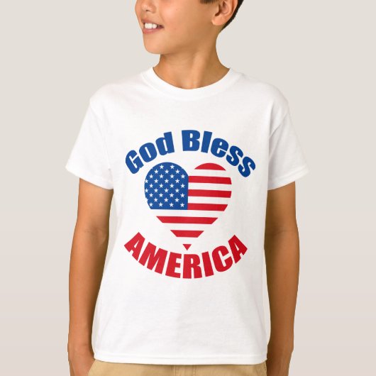 God zegene Amerika Christelijk 4 juli Kinder T-shirt (Voorkant)