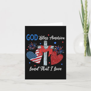 God zegene Amerika Christelijk Hart Kruis Jezus 4d Kaart