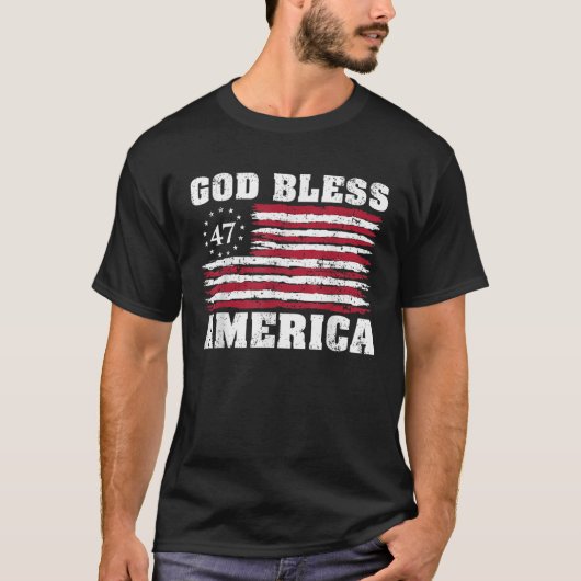 God zegene Amerika de VS Trump T-shirt (Voorkant)