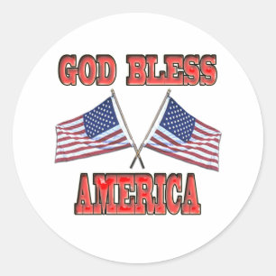God zegene Amerika gekruiste slager Ronde Sticker