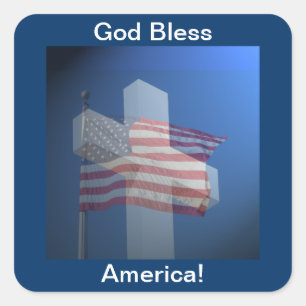 God zegene Amerika! Giften en kleren Vierkante Sticker