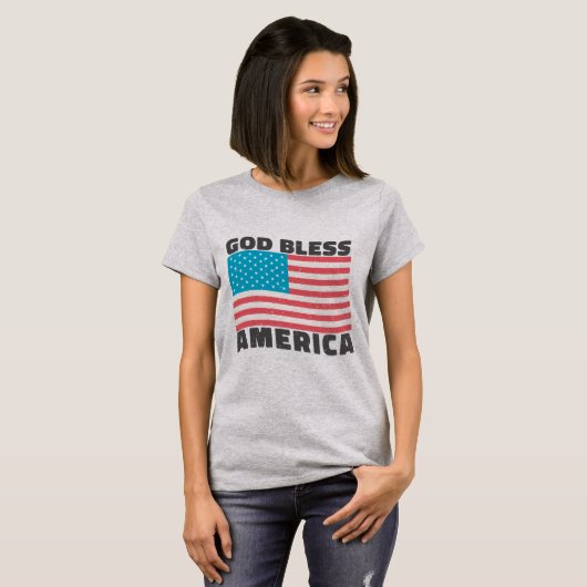 God zegene Amerika, Groovy  USA Flag T-shirt (Voorkant volledig)