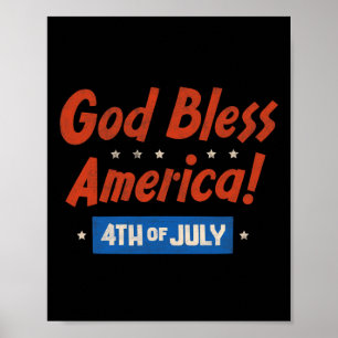 God zegene Amerika Happy 4th of July Patriottische Poster